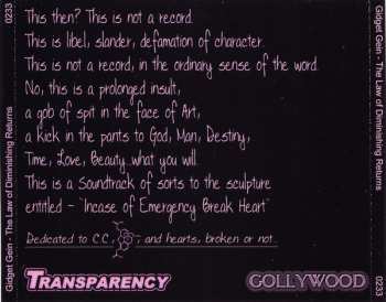 CD Gidget Gein: The Law Of Diminishing Returns