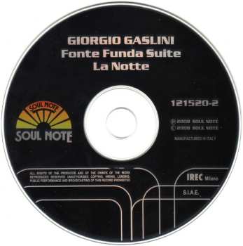 CD Giorgio Gaslini: Fonte Funda Suite - La Notte