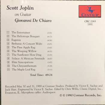 CD Giovanni De Chiaro: Scott Joplin On Guitar