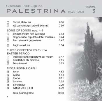 CD Giovanni Pierluigi da Palestrina: Giovanni Pierluigi Da Palestrina Volume 3