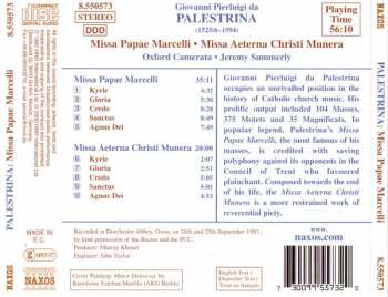 CD Giovanni Pierluigi da Palestrina: Missa Papea Marcelli • Missa Aeterna Christi Munera