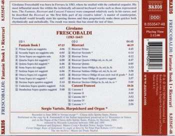 2CD Girolamo Frescobaldi: Keyboard Music (Fantasie Book I / Ricercari / Canzoni Francesi)
