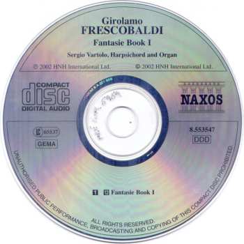 2CD Girolamo Frescobaldi: Keyboard Music (Fantasie Book I / Ricercari / Canzoni Francesi)