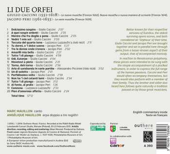 CD Giulio Caccini: Li Due Orfei