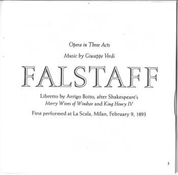 2CD/Coffret Giuseppe Verdi: Falstaff