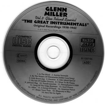 CD Glenn Miller And His Orchestra: Glen Island Special Vol. 3 - The Great Instrumentals - Original Recordings 1938-1942
