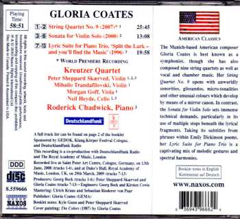 3CD/Coffret Gloria Coates: String Quartets 1-9