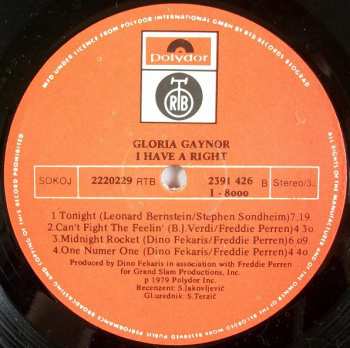 LP Gloria Gaynor: I Have A Right