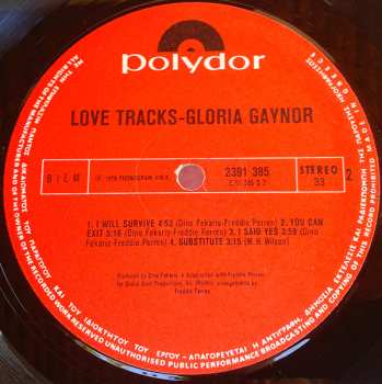 LP Gloria Gaynor: Love Tracks