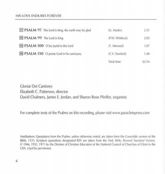 CD Gloriae Dei Cantores: His Love Endures Forever: Psalms of Thankfulness and Praise