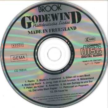 CD Godewind: Made In Freesland (Plattdeutsche Lieder)