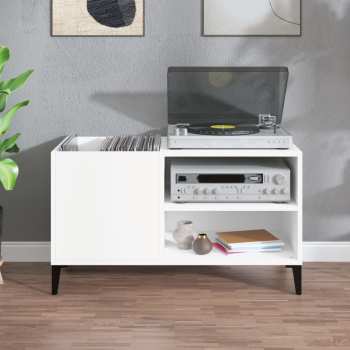 Technique audio Goka Skříňka s přihrádkou na LP desky a audiotechniku - kovové nohy Bílá (831949)