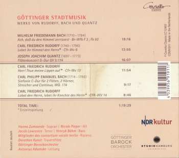 CD Göttinger Barockorchester: Göttinger Stadtmusik. Werke von Rudorff, Bach Und Quantz