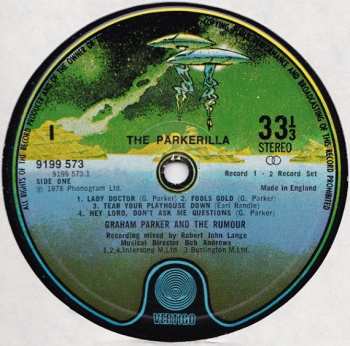 2LP Graham Parker And The Rumour: The Parkerilla