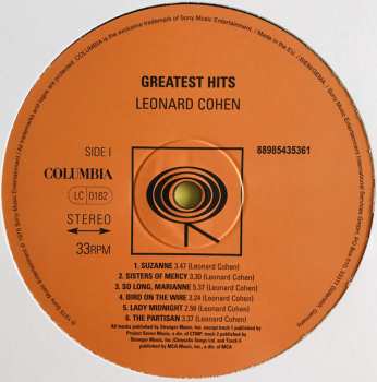 LP Leonard Cohen: Greatest Hits