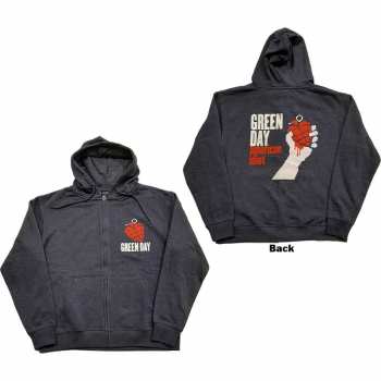 Marchandises Green Day: Green Day Unisex Zipped Hoodie: American Idiot (back Print) (small) S