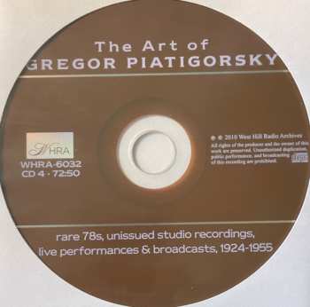 6CD/DVD/Coffret Gregor Piatigorsky: The Art Of  (Rare 78s Unissued Studio Recordings, Public Performances And Broadcasts)