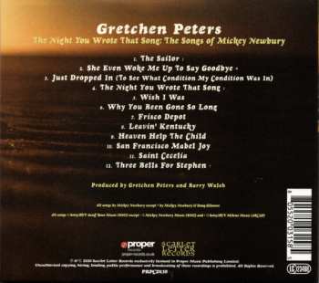 CD Gretchen Peters: The Night You Wrote That Song: The Songs Of Mickey Newbury