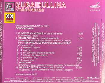 CD Sofia Gubaidulina: Concordanza