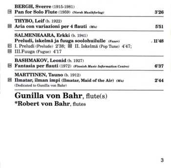 CD Gunilla von Bahr: Gunilla Von Bahr Plays Nordic Solo Flute Music