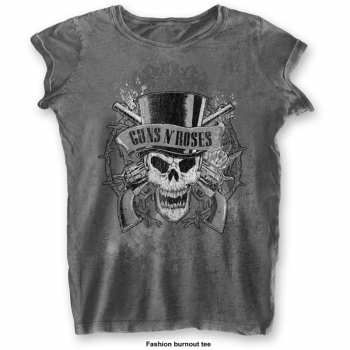 Marchandises Guns N' Roses: Guns N' Roses Ladies T-shirt: Faded Skull (burnout) (small) S