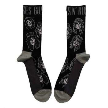 Marchandises Guns N' Roses: Guns N' Roses Unisex Ankle Socks: Skulls Band Monochrome (black) (uk Size 4 - 7) 36 - 42