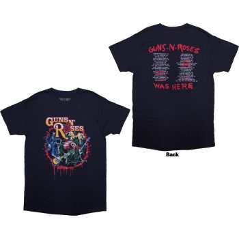 Marchandises Guns N' Roses: Guns N' Roses Unisex T-shirt: Was Here (navy Blue) (back Print) (small) S