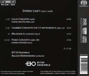 SACD György Ligeti: Piano Concerto · Cello Concerto · Chamber Concerto · Melodien