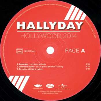 2LP Johnny Hallyday: Hollywood 2014 DLX