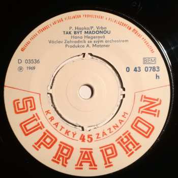 SP Hana Hegerová: Pohrdání / Tak Být Madonou