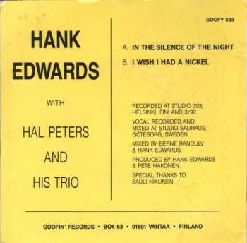 SP Hal Peters Trio: In The Silence Of The Night