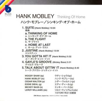CD Hank Mobley: Thinking Of Home LTD