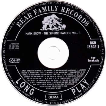 12CD/Coffret Hank Snow: The Singing Ranger Vol.3