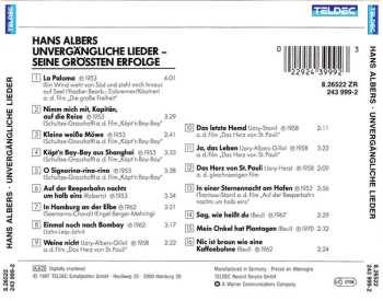 CD Hans Albers: Unvergängliche Lieder - Seine Größten Erfolge
