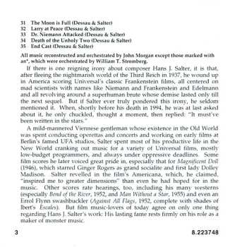 CD William Stromberg: House of Frankenstein (Complete Film Score, 1944)