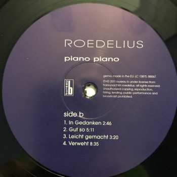 LP Hans-Joachim Roedelius: Piano Piano