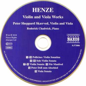 CD Roderick Chadwick: Violin And Viola Works