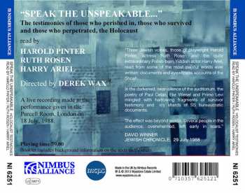 CD Harold Pinter: Speak The Unspeakable