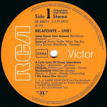 2LP/Coffret Harry Belafonte: Belafonte Live!