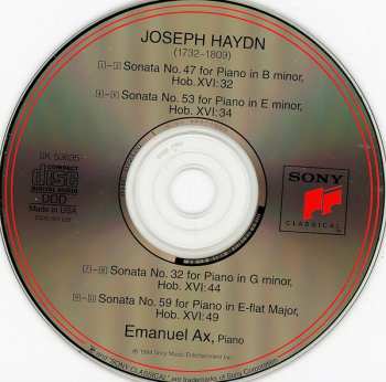 CD Joseph Haydn: Piano Sonatas Nos. 32 47 53 & 59