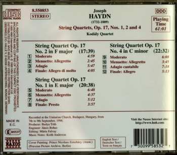 CD Joseph Haydn: String Quartets Op.17, Nos. 1, 2 And 4