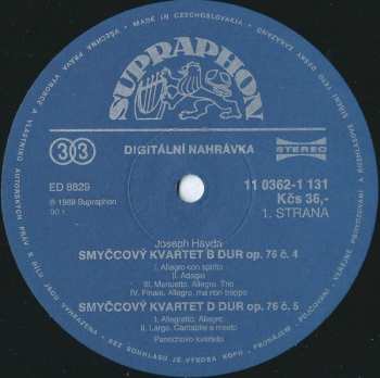LP Joseph Haydn: String Quartets Op.76, Nos.4-6