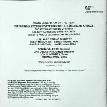 CD Joseph Haydn: Seven Last Words of Christ / Die Sieben Letzten Worte Unseres Erlösers Am Kreuze