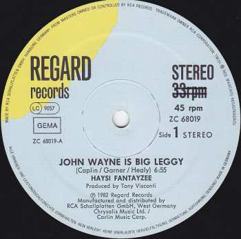 LP Haysi Fantayzee: John Wayne Is Big Leggy