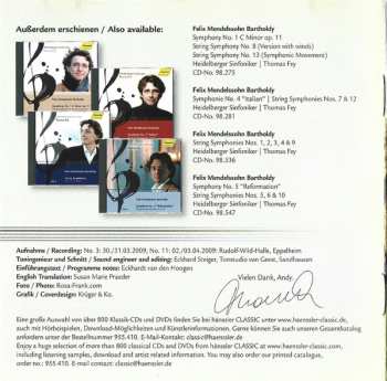 CD Felix Mendelssohn-Bartholdy: Symphony No.3 “Schotische” / String Symphony No. 11 (Vol. 5)