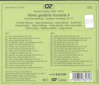2CD/Coffret Heinrich Schütz: Kleine Geistliche Konzerte II