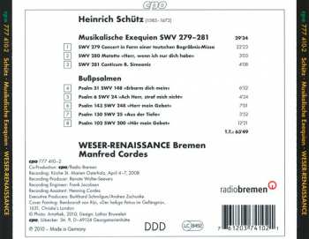 CD Heinrich Schütz: Musikalische Exequien - Bußpsalmen