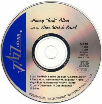 CD Henry "Red" Allen: Henry "Red" Allen With The Alex Welsh Band