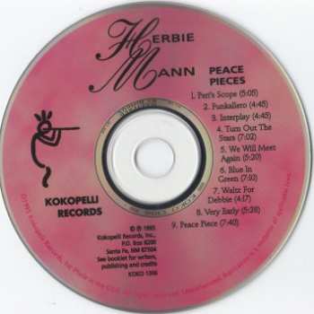 CD Herbie Mann: Peace Pieces - The Music Of Bill Evans