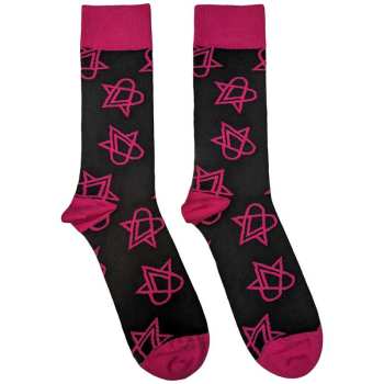 Merch HIM: Chaussettes à la cheville Mini Pink Heartagrams